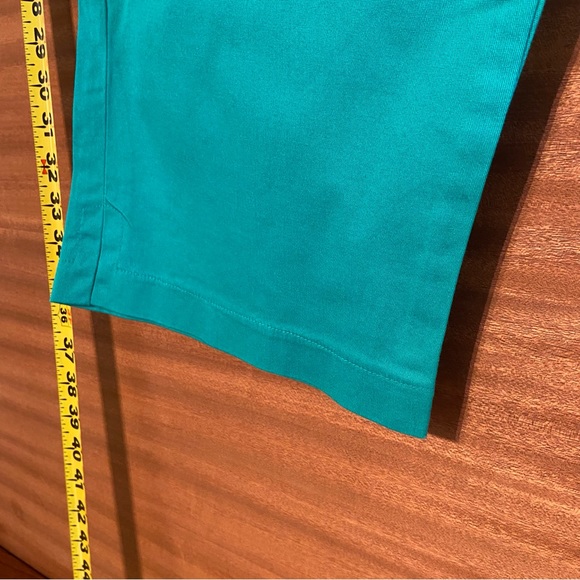 BOB MACKIE vintage turquoise pedal pushers/ capris. Cotton with touch of stretch - Picture 5 of 12